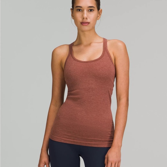 Lululemon Ebb To Street Tank Size 2 | Mauve pink Built-in Bra | Seamless Design - Picture 5 of 6